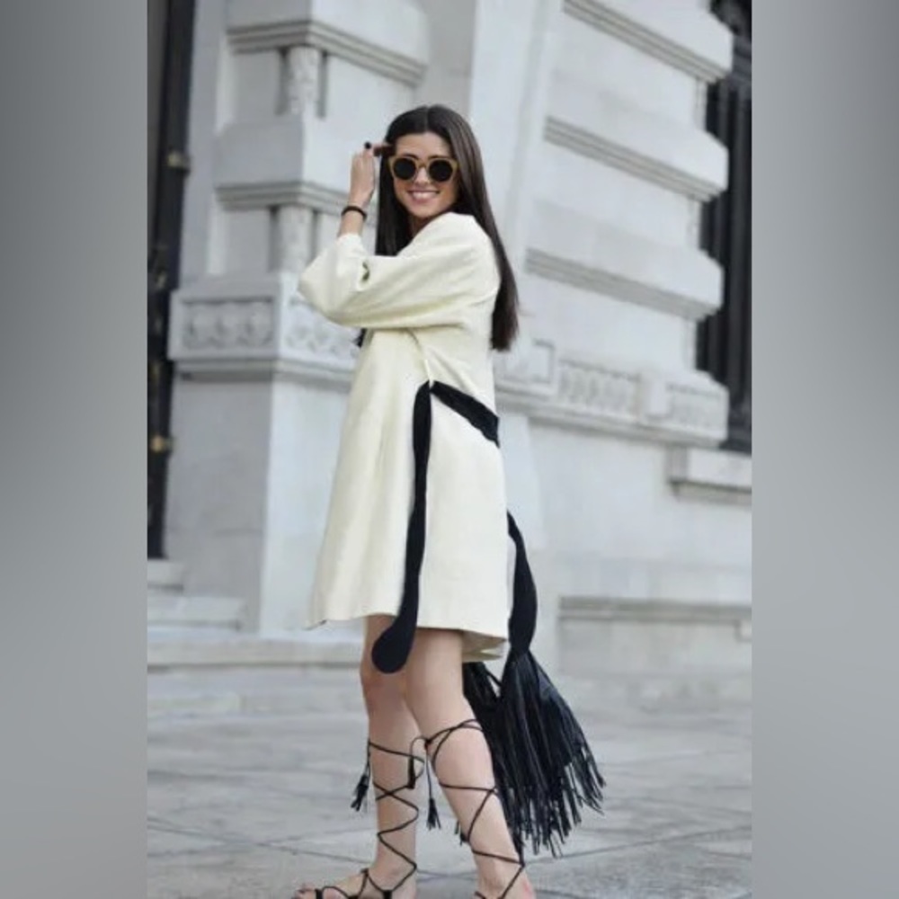 𝅺zara • Kimono Belted Longline Zip Front Jacket